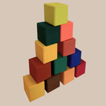 Детские кубики из дерева Hipp Wood Цветные
