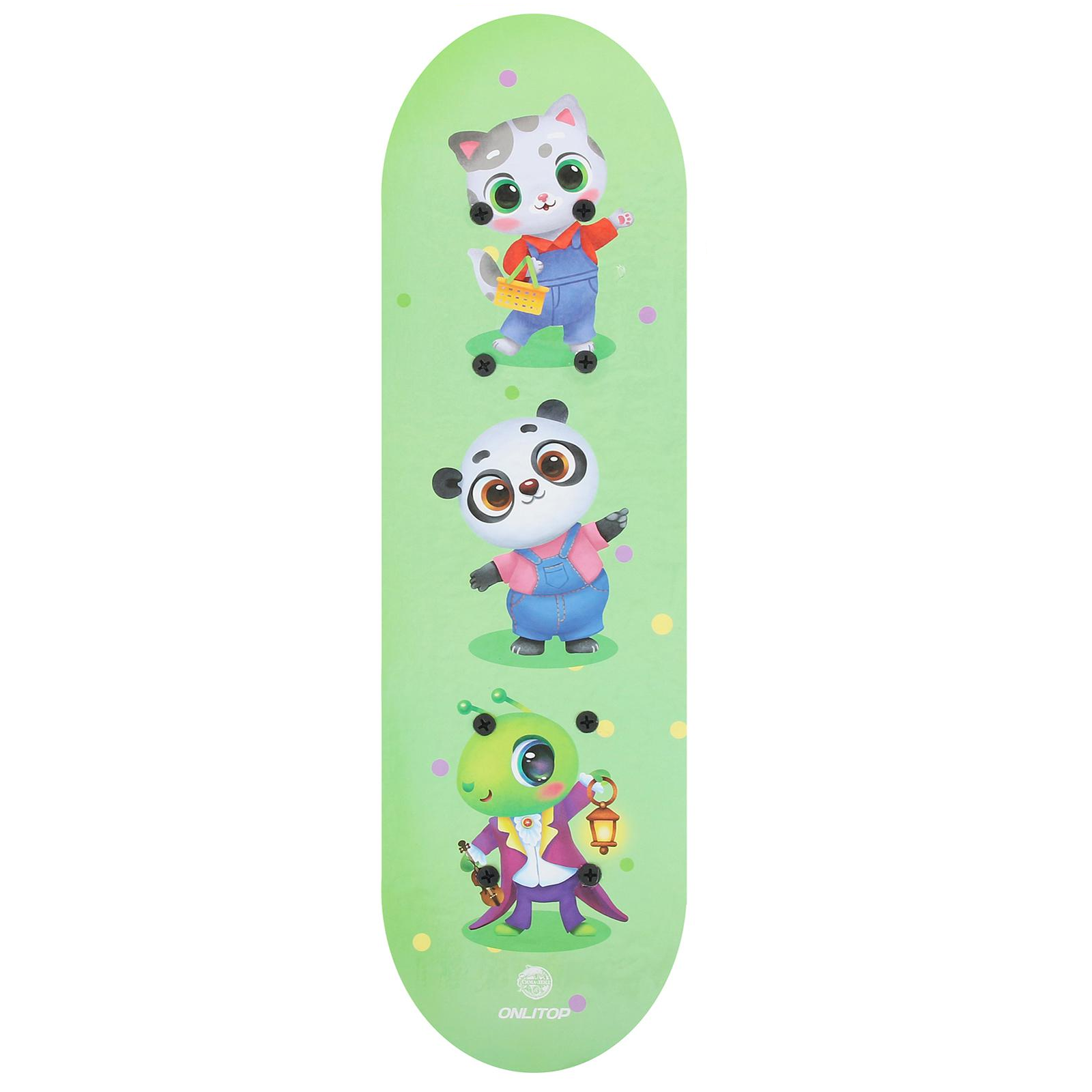 Скейтборд ONLITOP детский Зверюшки 44 × 14 см пластиковая рама - фото 1