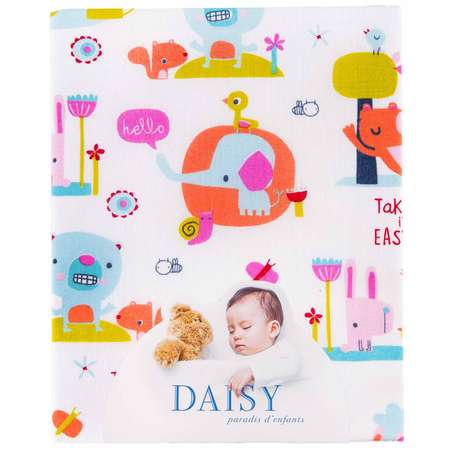 Пеленка Daisy Перкаль 1шт. 90х145см слоники