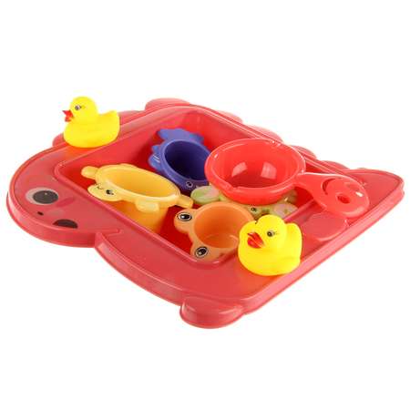 Игрушки для купания Ути Пути мельница и 7 предметов на подносе