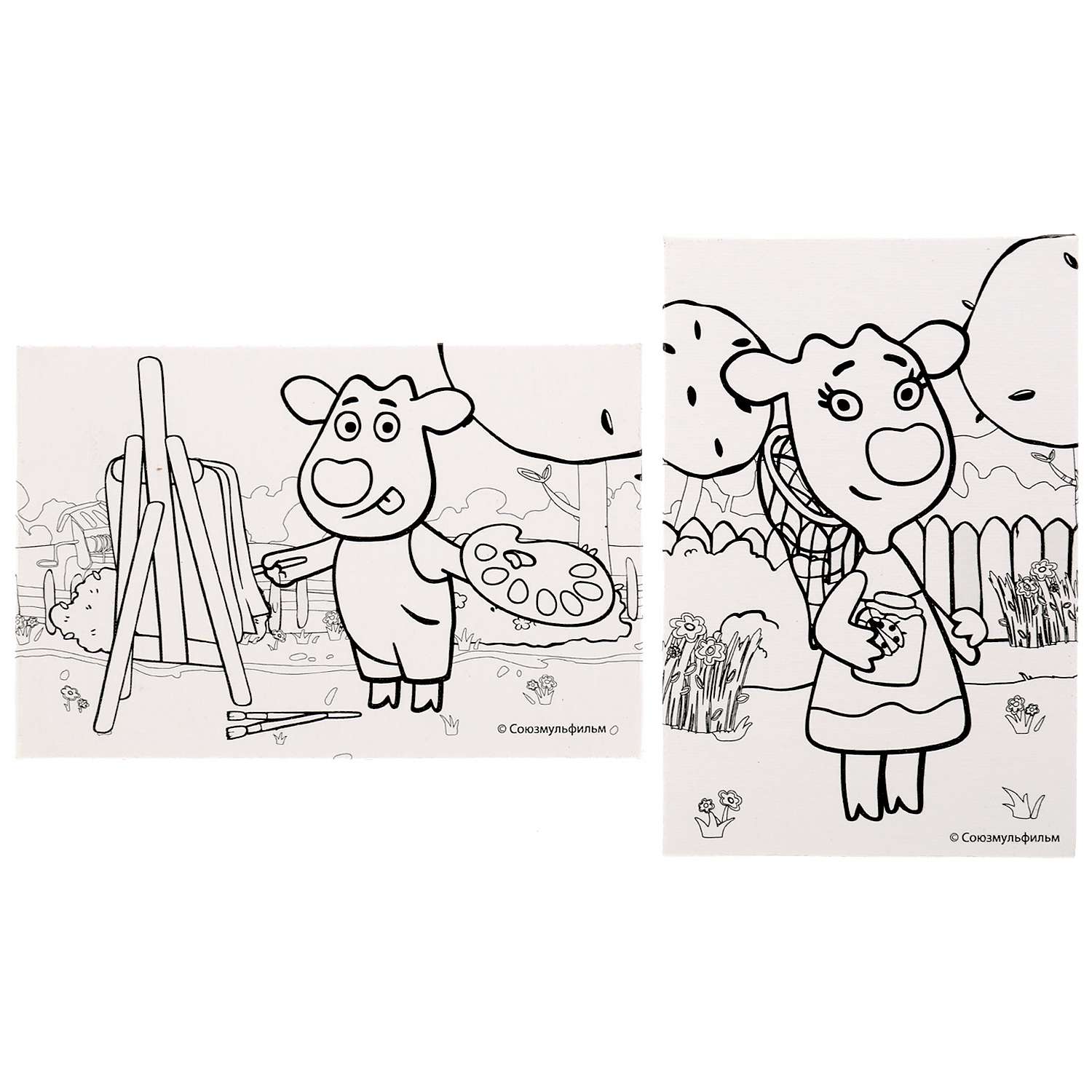 Набор для рисования МультиАРТ Оранжевая корова роспись холстов по контуру 2шт 306031 - фото 3