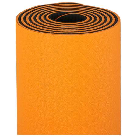 Коврик Sangh Для йоги двухцветный оранжевый черный