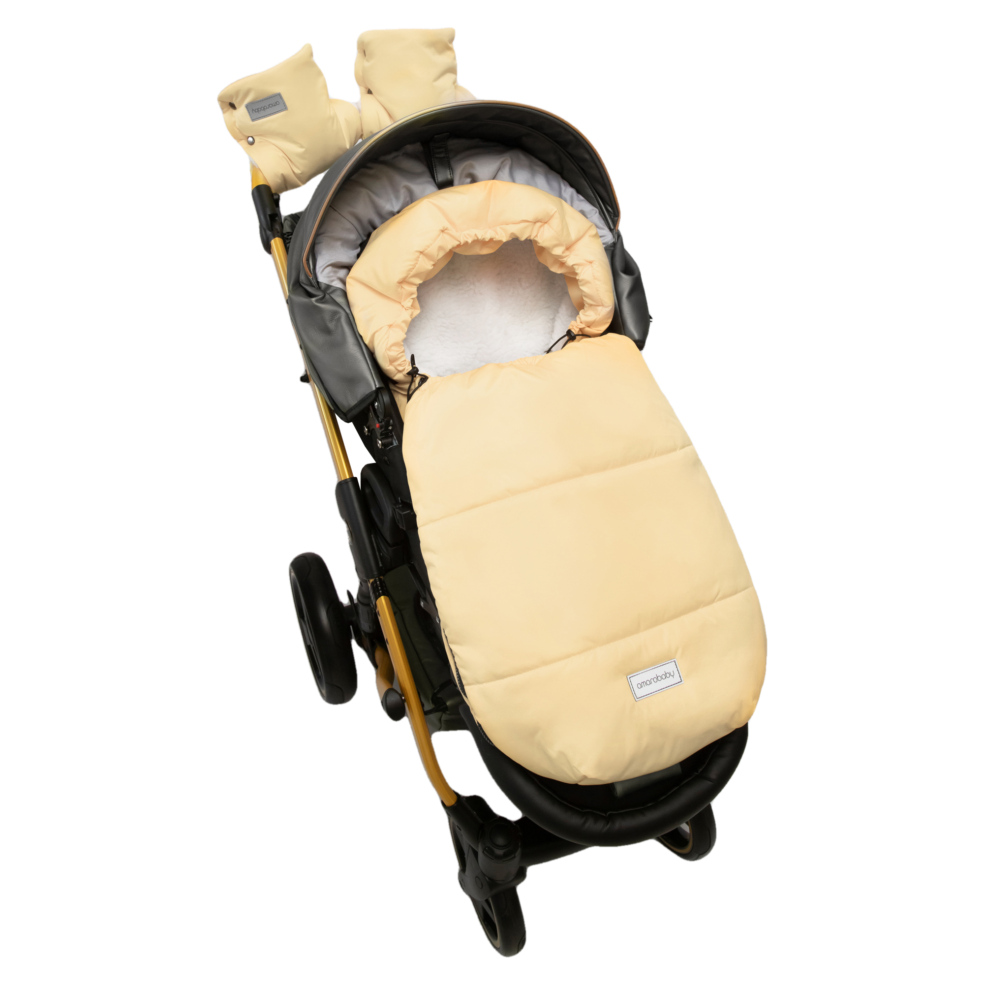 Муфты на ручку коляски AmaroBaby Snowy Travel песочный AMARO-6103-STP - фото 5