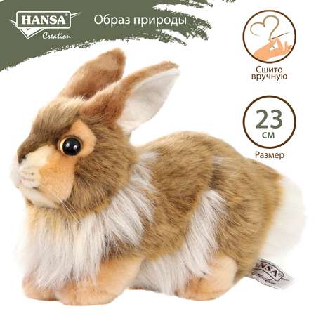 Реалистичная мягкая игрушка Hansa Кролик коричневый 23 см