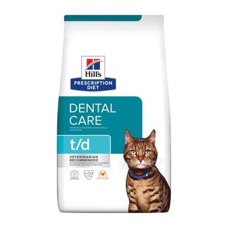 Корм для кошек HILLS 1.5кг Prescription Diet t/d Dental Care для здоровья ротовой полости курица сухой