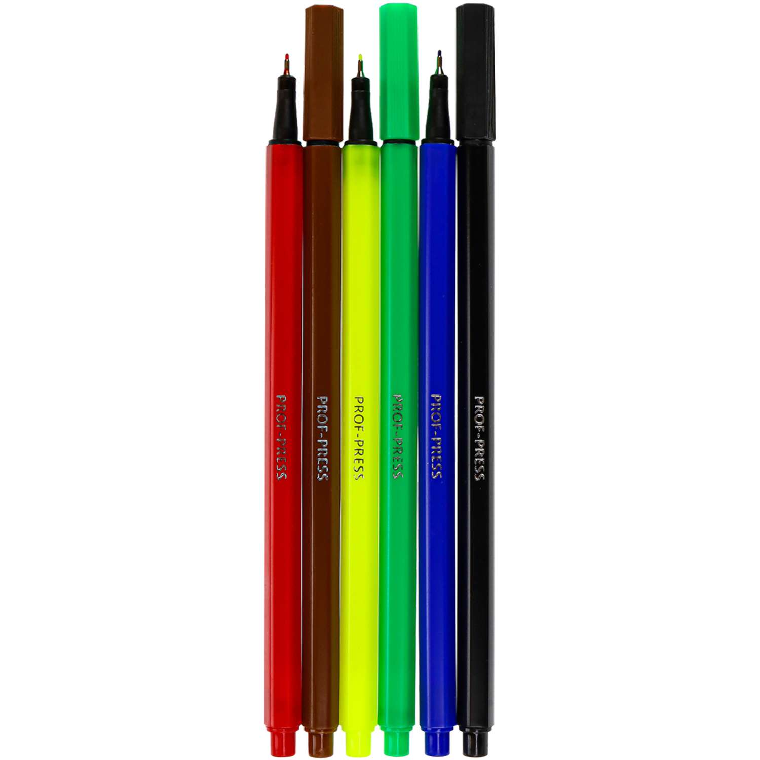 Набор ручек капиллярных Prof-Press Линеры 6 цветов диаметр 0.4 мм - фото 3