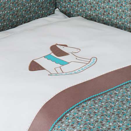 Комплект постельного белья Perina Жила-была Лошадка 4предмета Молочный с рисунком