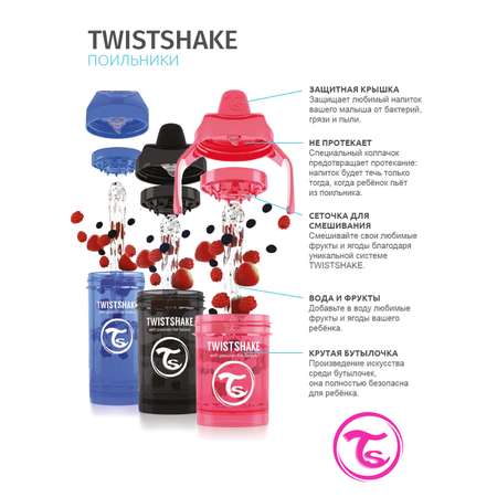 Поильник-непроливайка Twistshake Пастельный зелёный 230 мл 4 мес+