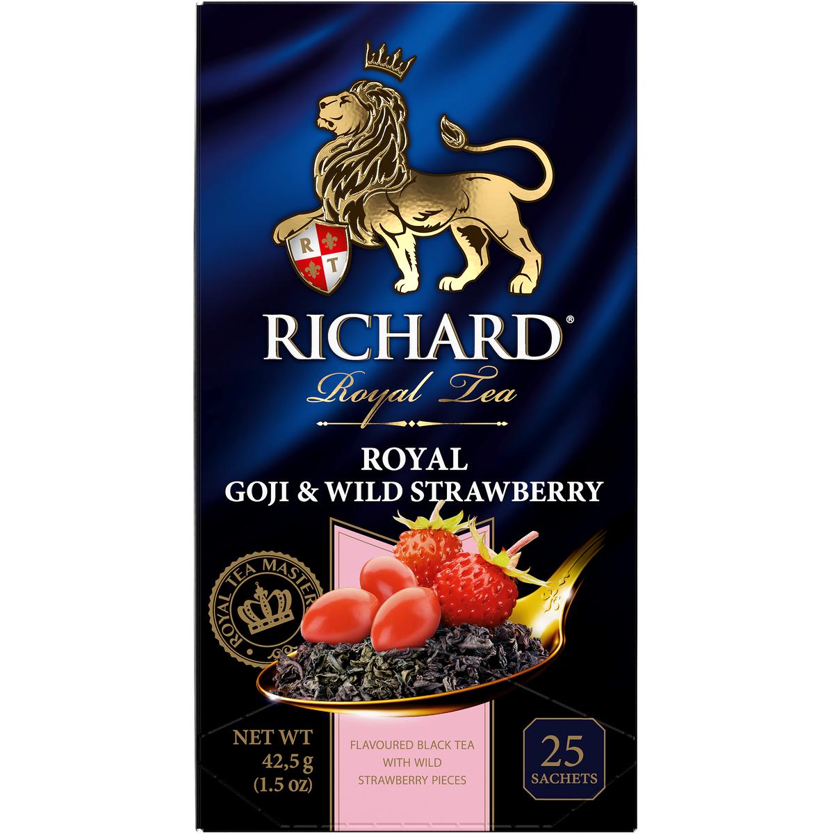 Чай черный Richard Royal Goji Wild Strawberry 25 пакетиков - фото 1
