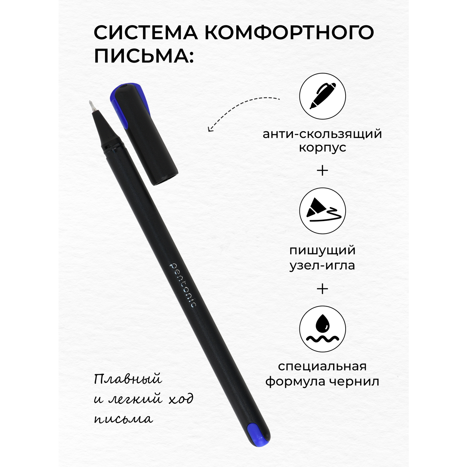 Ручка LINC гелевая синяя набор 12 штук для школы и офиса - фото 5