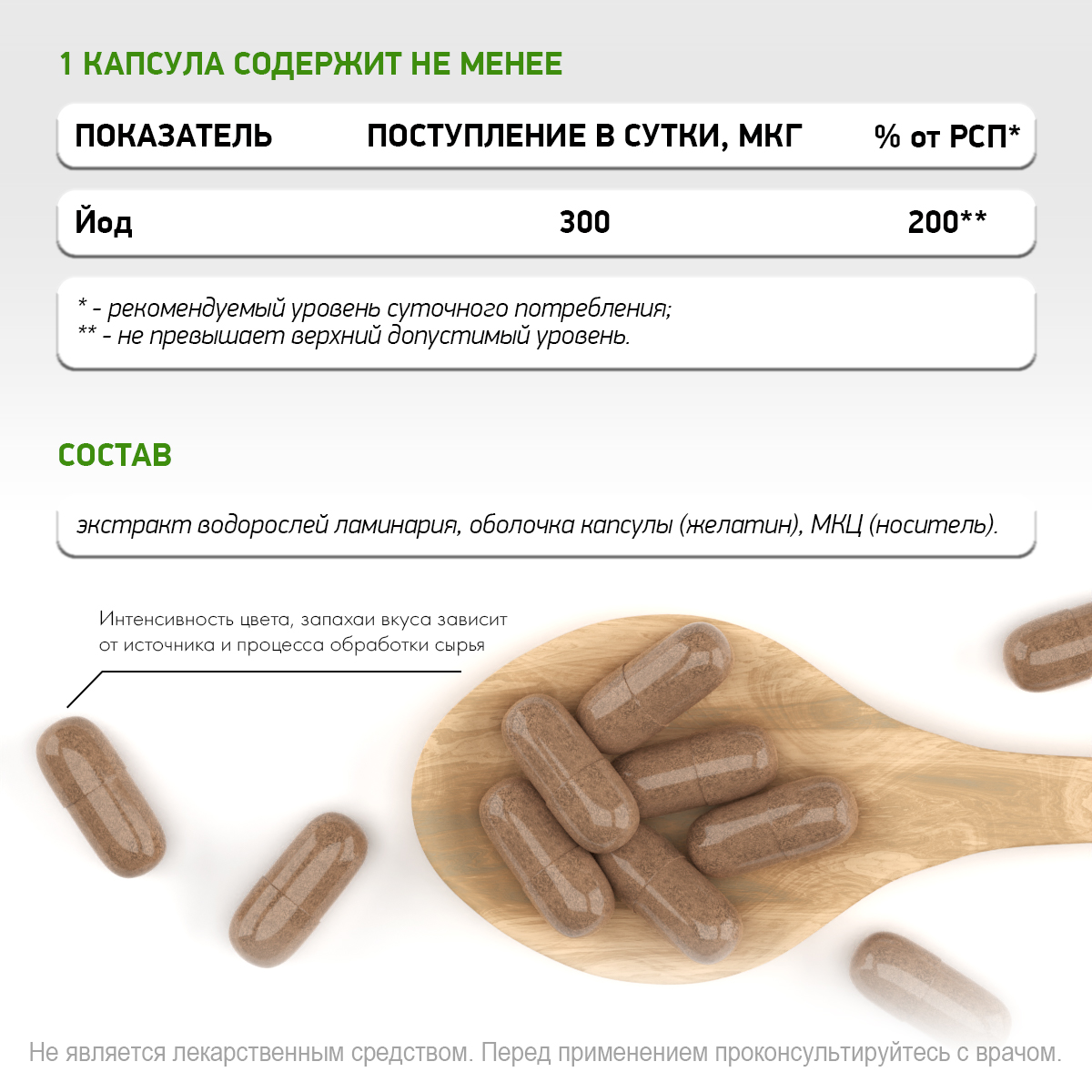 БАД Ламинария Йод 300 мкг NaturalSupp Келп Для иммунитета Для обмена веществ 60 капсул - фото 4