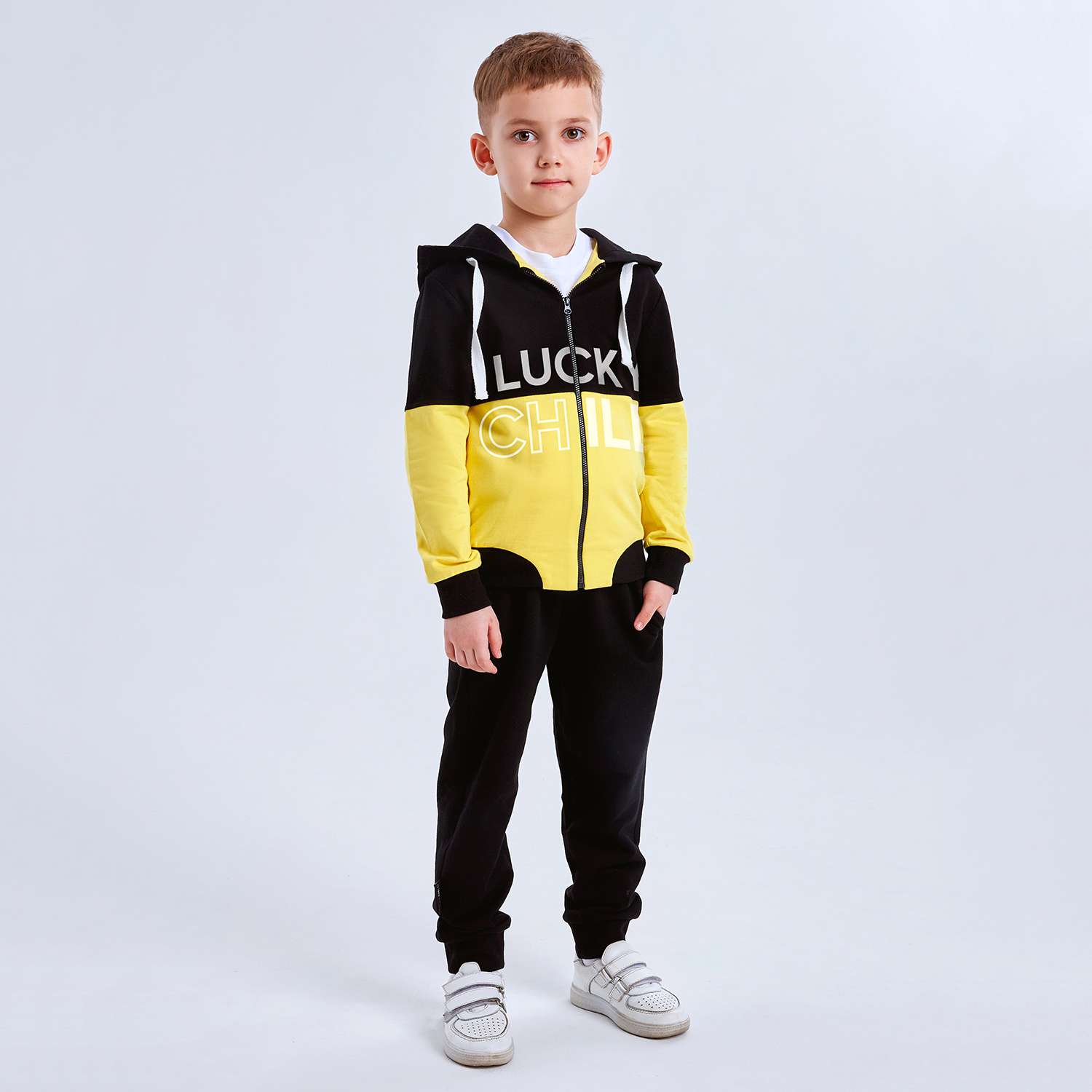 Толстовка и брюки Lucky Child 58-43ф/черный/0-2 - фото 1