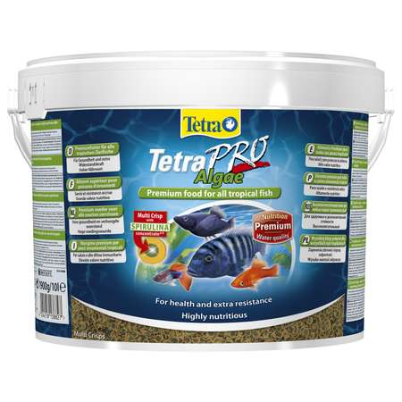 Корм для рыб Tetra 10л Pro Algae Multi Crisps растительный в чипсах