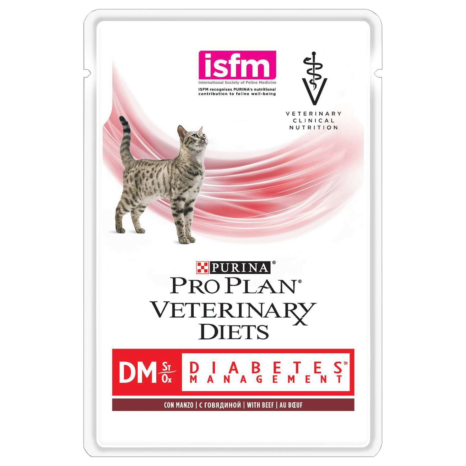 Корм для кошек Purina Pro Plan Veterinary diets DM при диабете говядина пауч 85г - фото 1