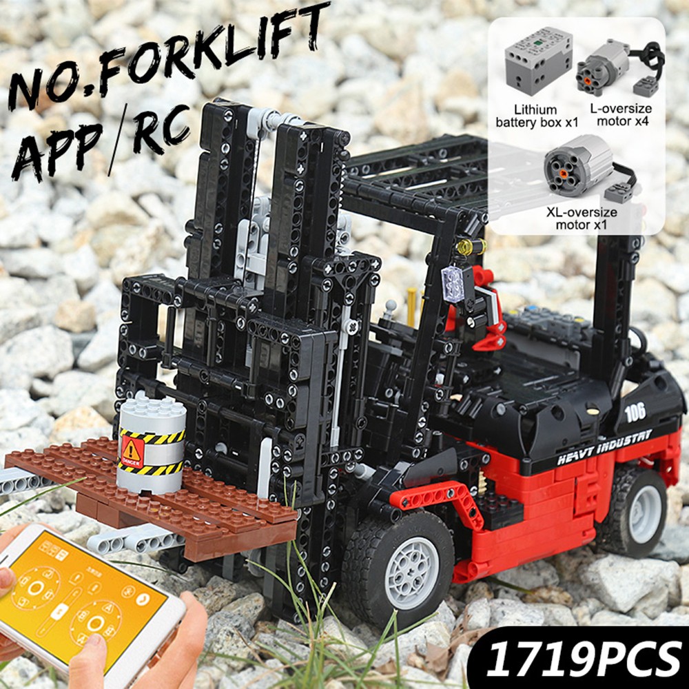 Конструктор Mould King Вилочный погрузчик Forklift Mk II с моторизацией 1719 деталей - фото 1