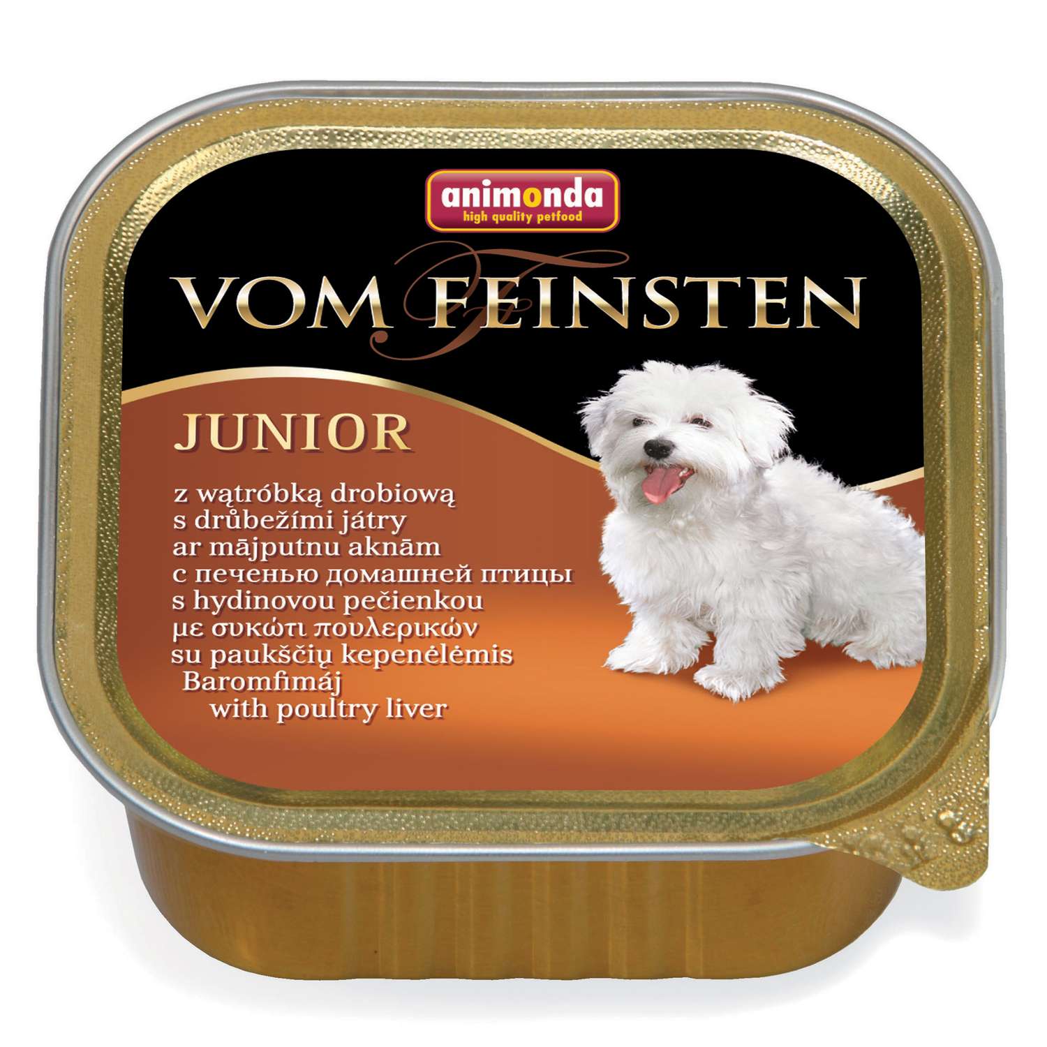 Корм для щенков ANIMONDA 150г Vom Feinsten Junior с печенью домашней птицы консервированный - фото 1