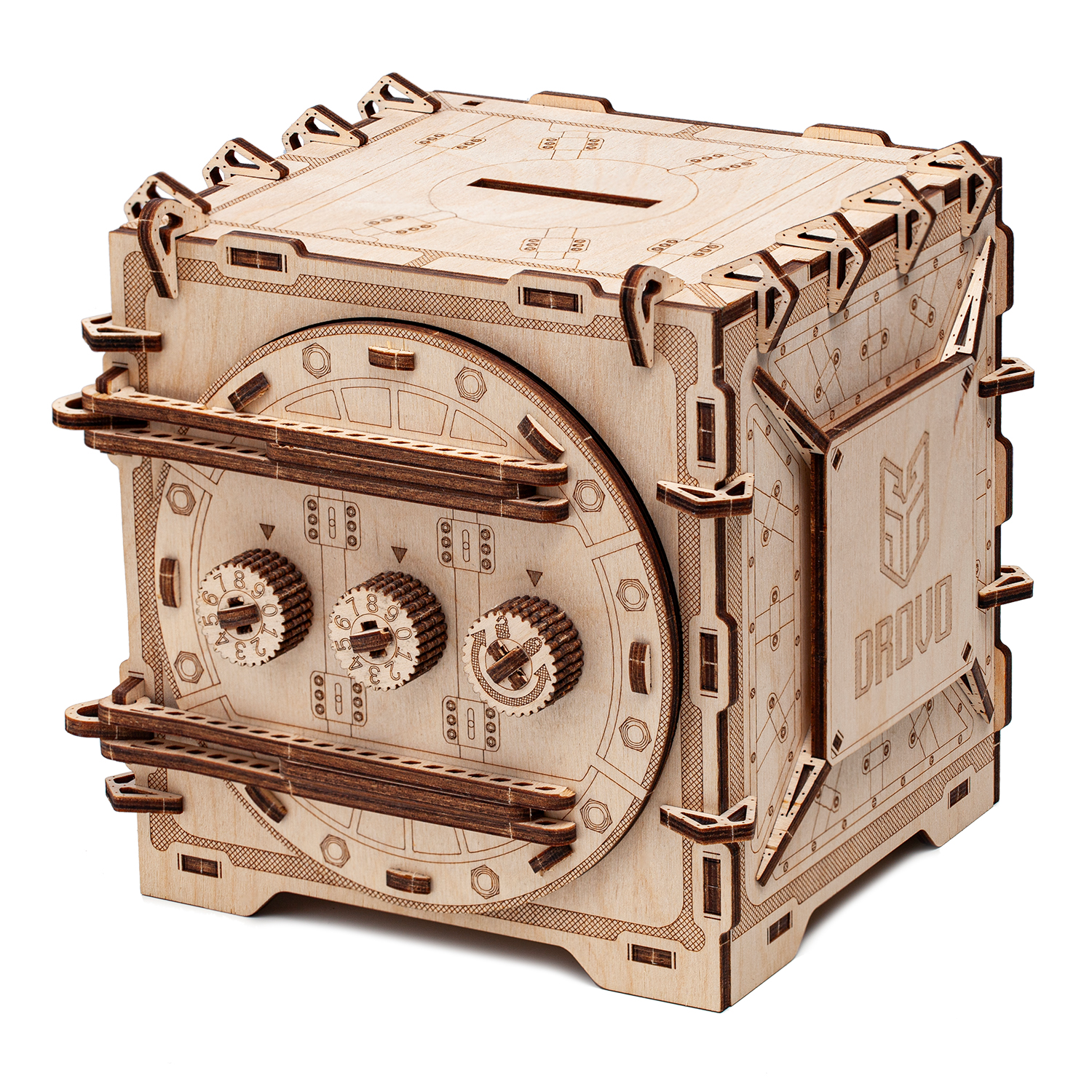 Механическая сборная модель DROVO Сейф с кодовым замком - фото 12