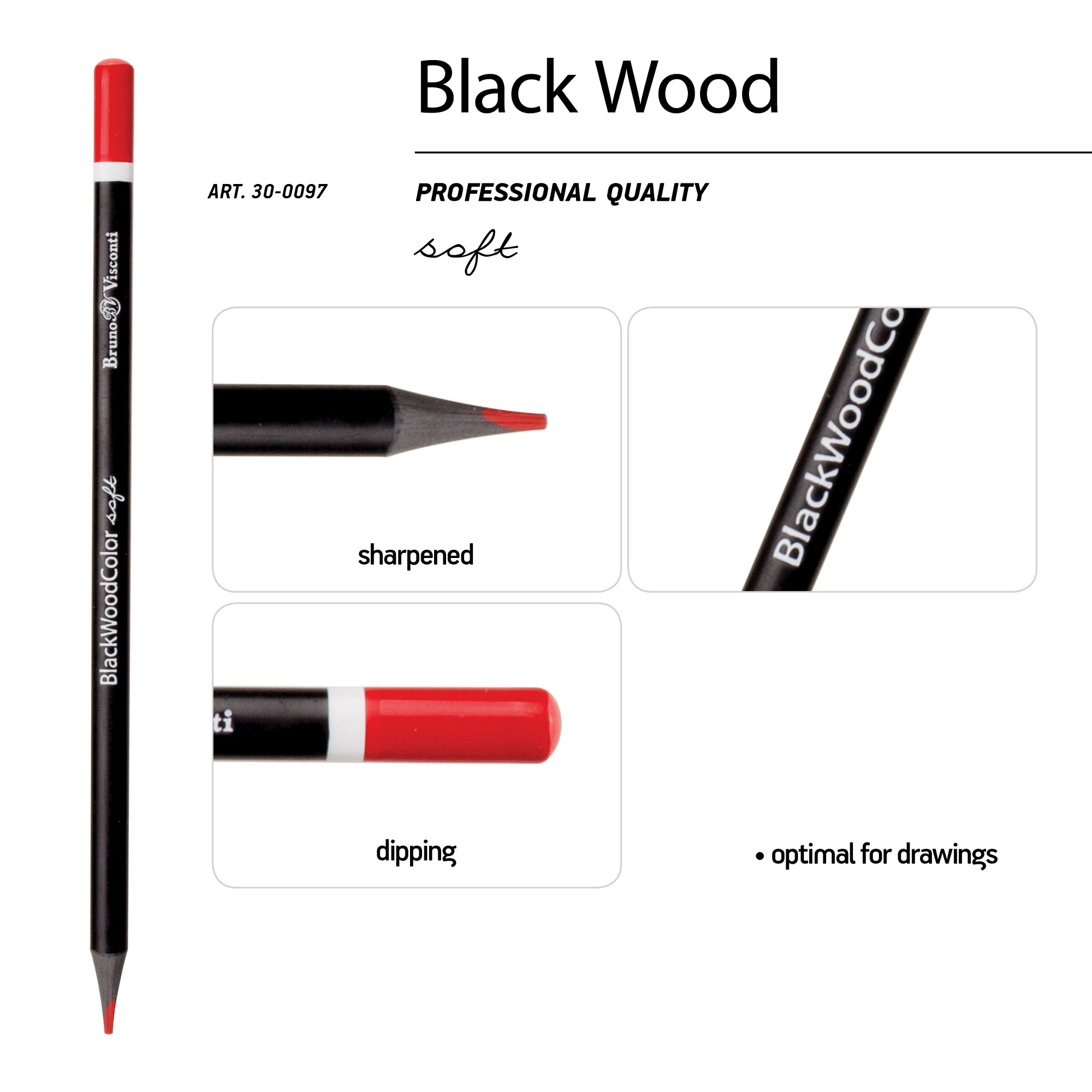 Карандаши цветные Bruno Visconti BlackWoodColor 18 цветов пластиковые - фото 3