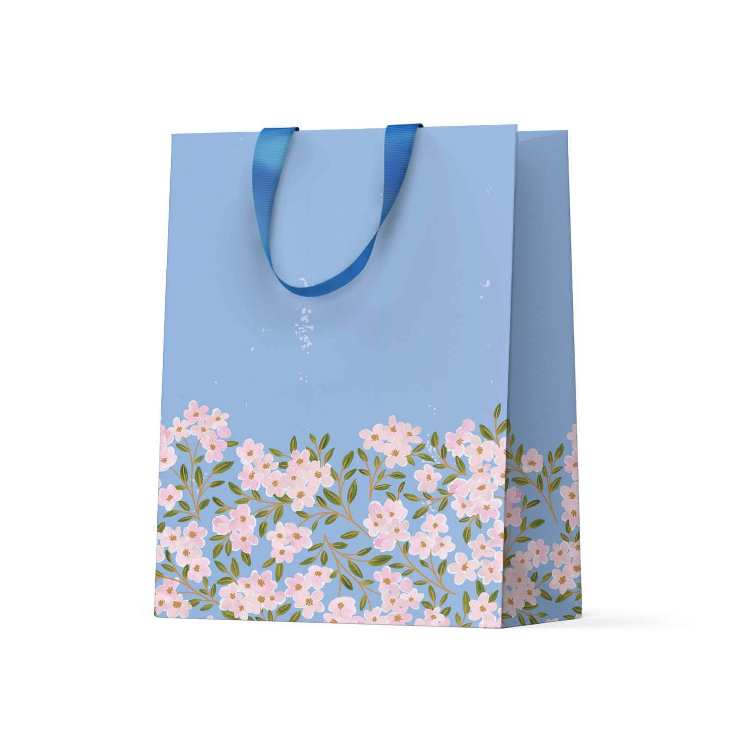 Пакет подарочный Красота в Деталях Цветы на голубом фоне 150х220х80 мм - фото 2