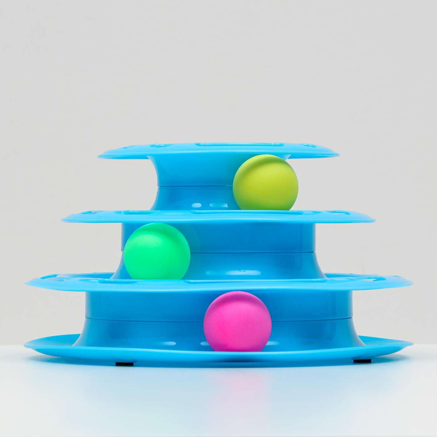 Игровой комплекс Пижон для кошек с 3 шариками голубой - фото 3