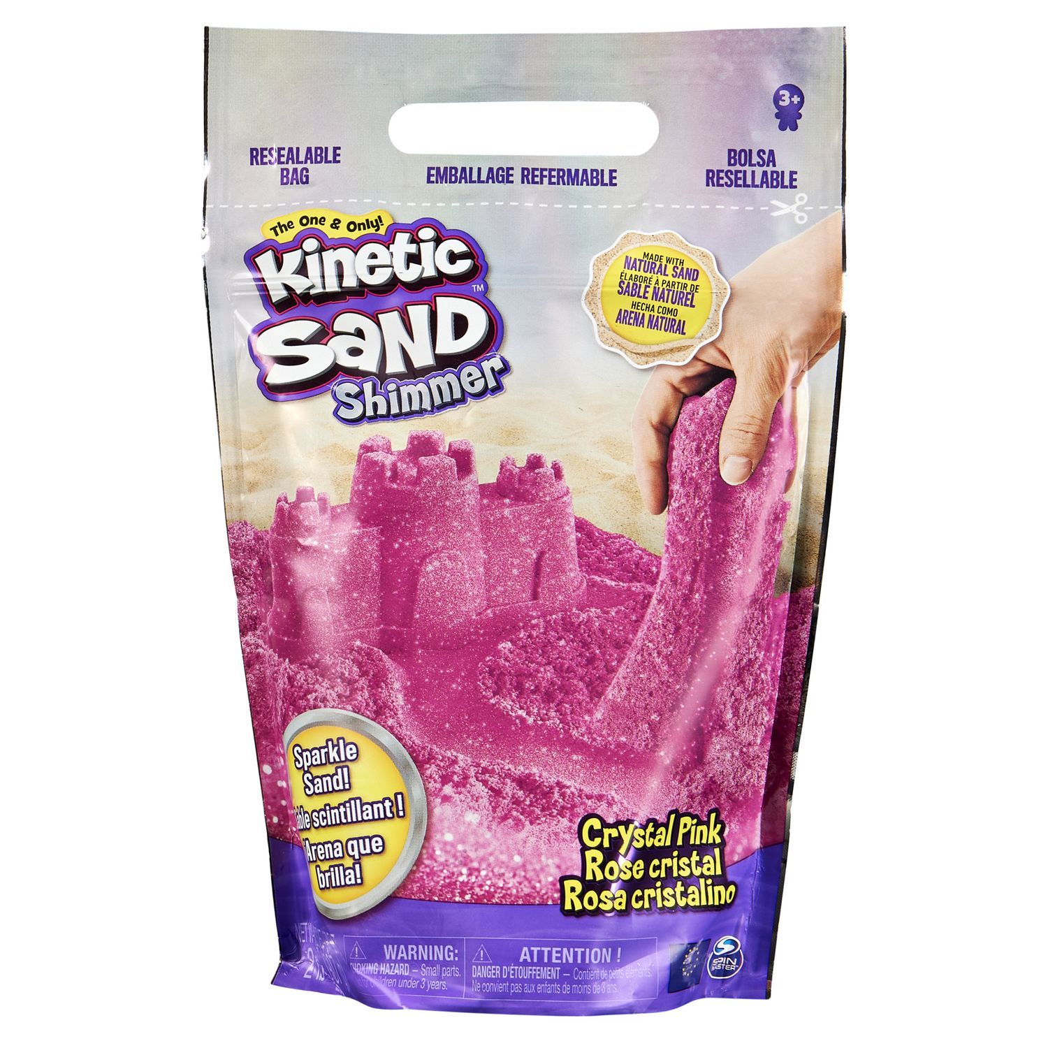 Песок Kinetic Sand 907г Розовый с блестками 6060800 - фото 1
