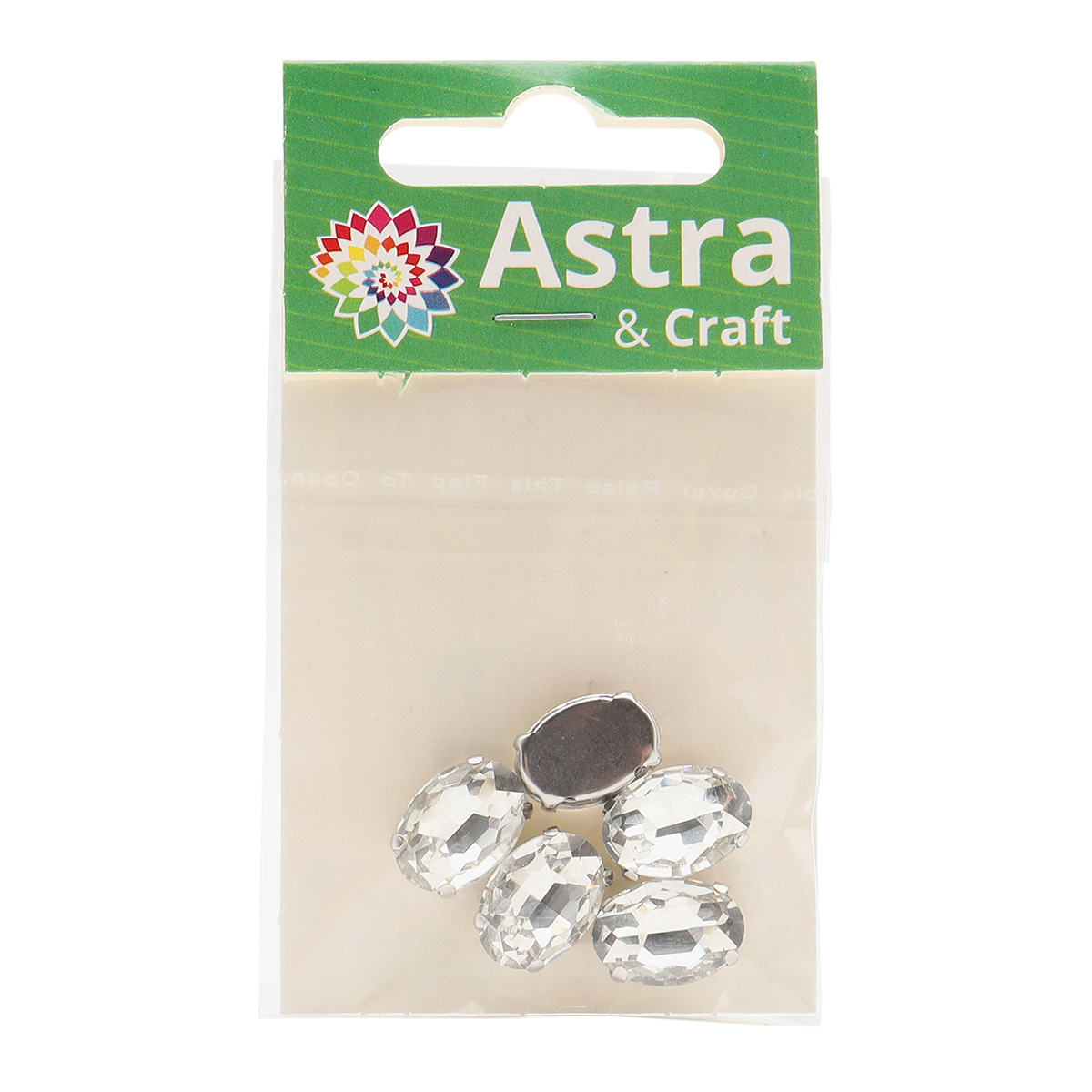 Стразы Astra Craft хрустальные для рукоделия и декорирования в цапах овальной формы 10х14 мм 5 шт белый - фото 3