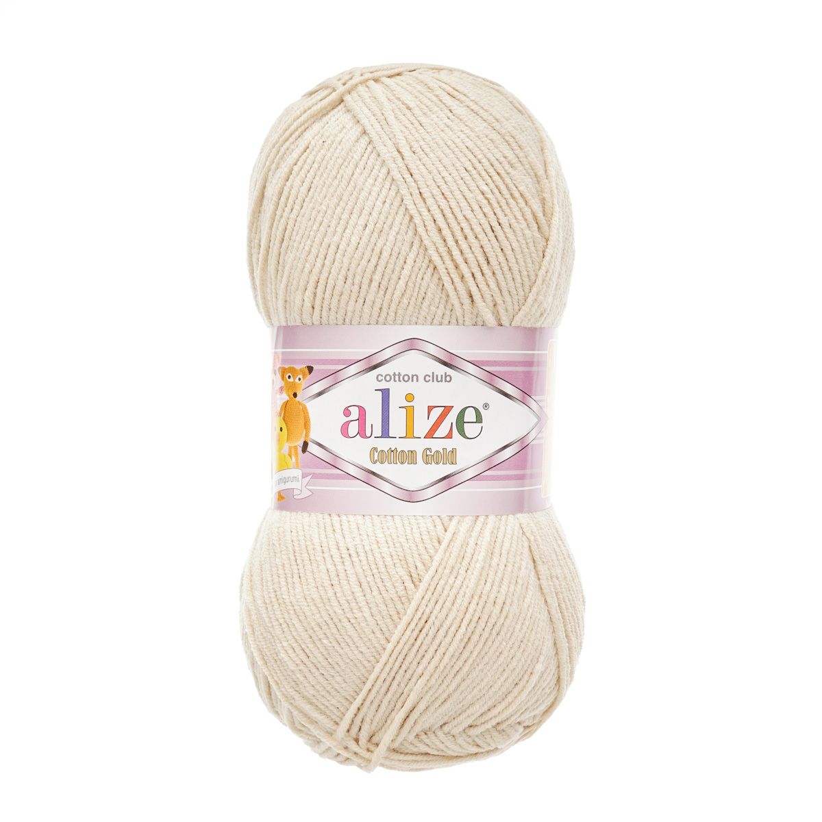 Пряжа Alize для теплой одежды игрушек Cotton gold 100 гр 330 м 5 мотков 67 молочно-бежевый - фото 4