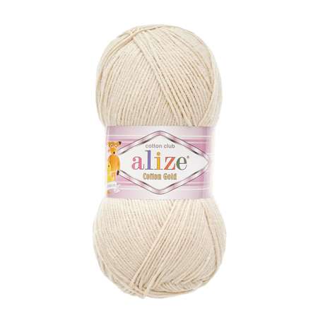 Пряжа Alize для теплой одежды игрушек Cotton gold 100 гр 330 м 5 мотков 67 молочно-бежевый