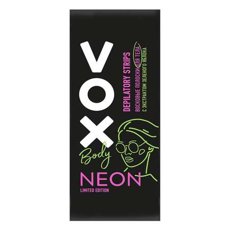 Полоски восковые для тела VOX Neon Collection 12 шт+ 2 салфетки