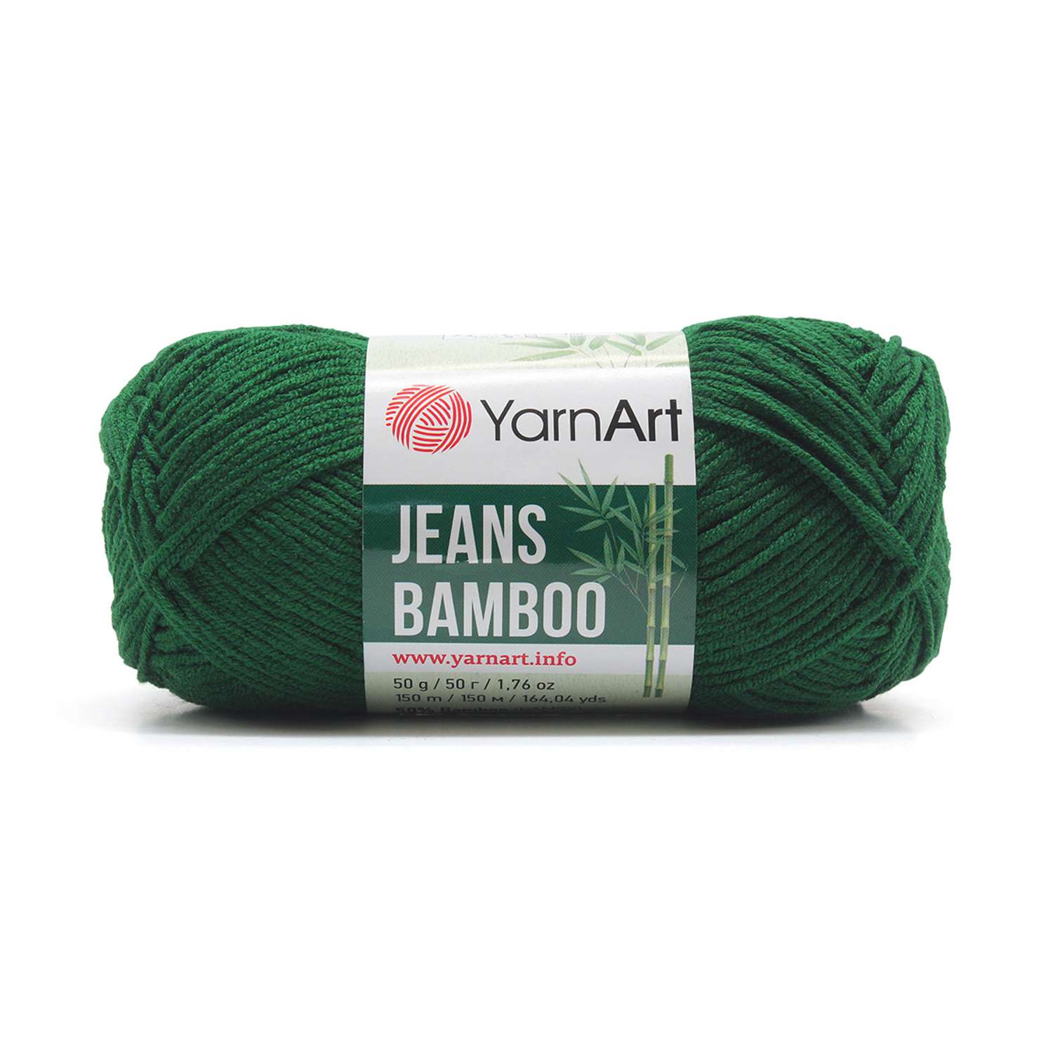 Пряжа для вязания YarnArt Jeans bamboo 50 гр 150 м бамбук полиакрил мягкая матовая 10 мотков 139 изумрудный - фото 4