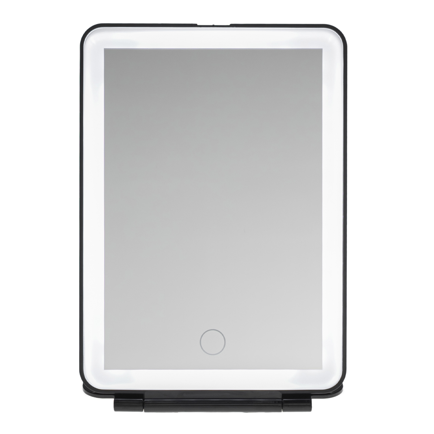 Зеркало косметическое CleverCare в форме планшета с LED подсветкой монохром цвет черный - фото 1