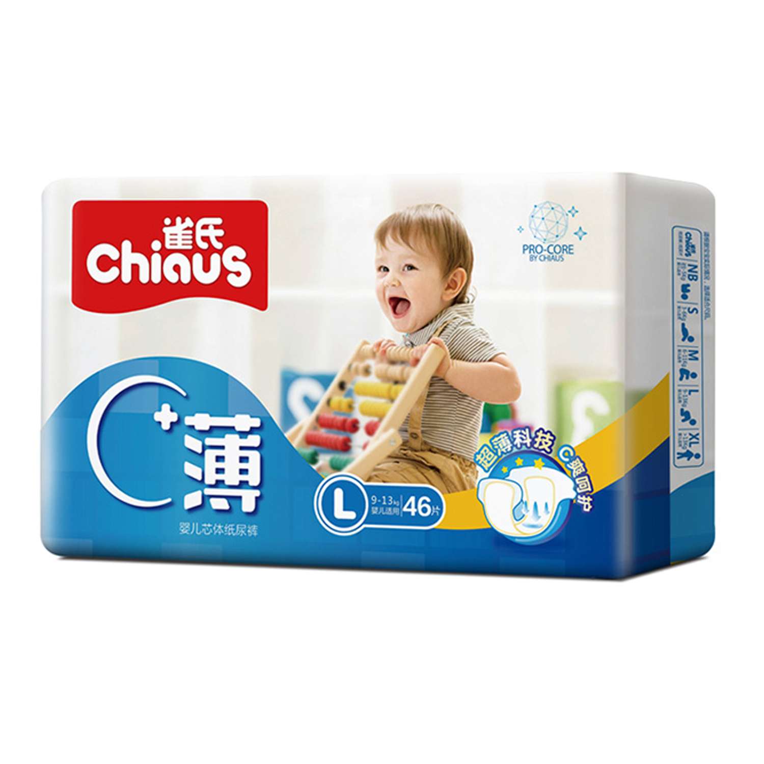 Подгузники Chiaus Pro Core Ultra-Thin L (9-13 кг) 46 шт - фото 1