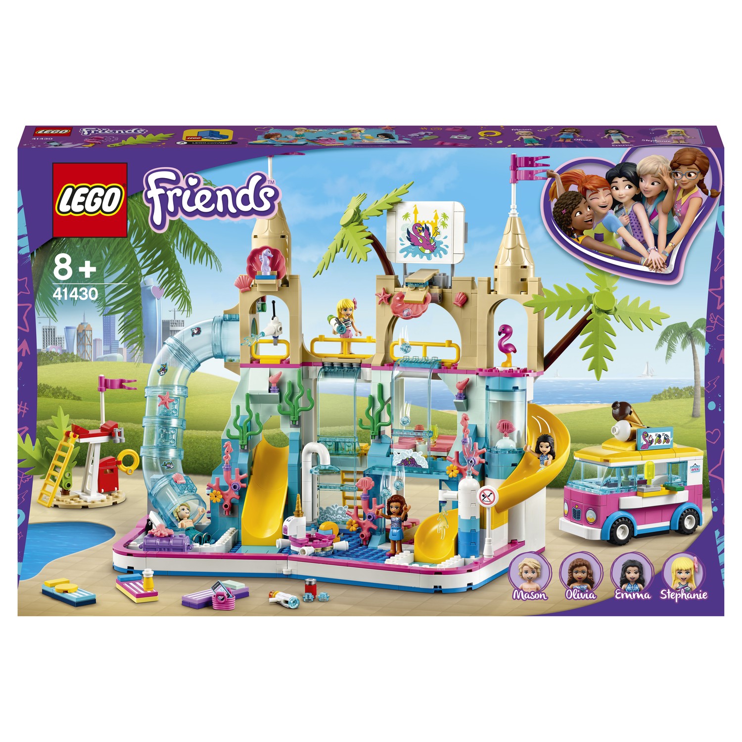 Конструктор LEGO Friends Летний аквапарк 41430 купить по цене 1999 ₽ в  интернет-магазине Детский мир