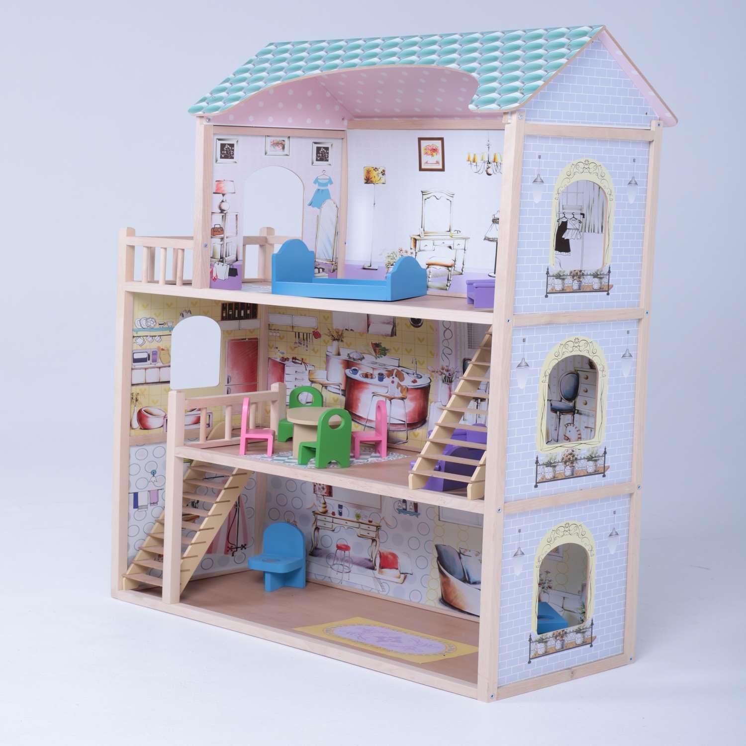 Кукольный домик МОЙ ДОМ деревянный Алина 4108 - фото 2