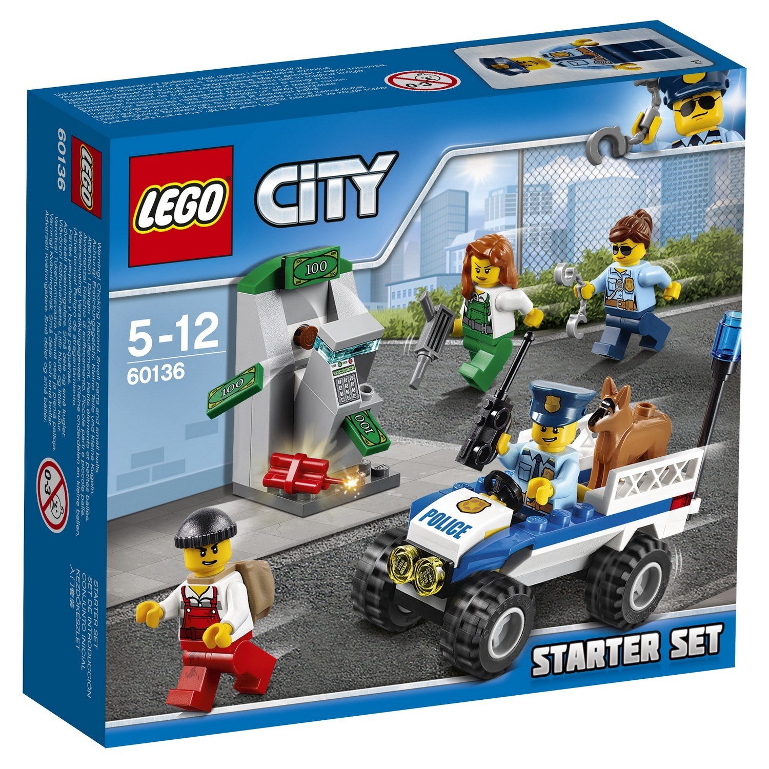 Конструктор LEGO City Police Набор для начинающих «Полиция» (60136) купить  по цене 719 ₽ в интернет-магазине Детский мир