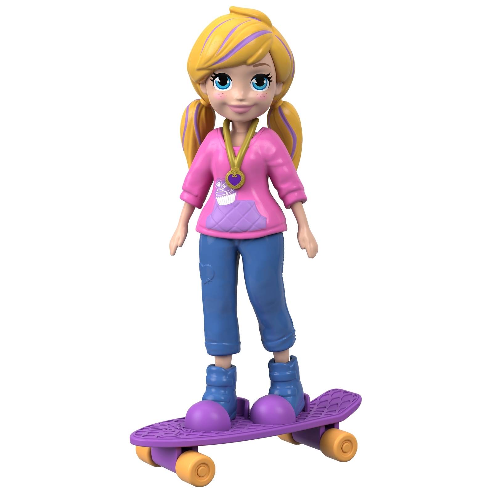 Кукла POLLY POCKET Полли на скейте FTP68 купить по цене 99 ₽ в  интернет-магазине Детский мир