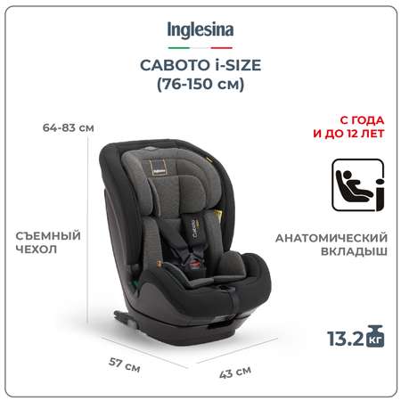 Автокресло Inglesina Caboto Vulcan Black Isofix 1/2/3 (9-36 кг)