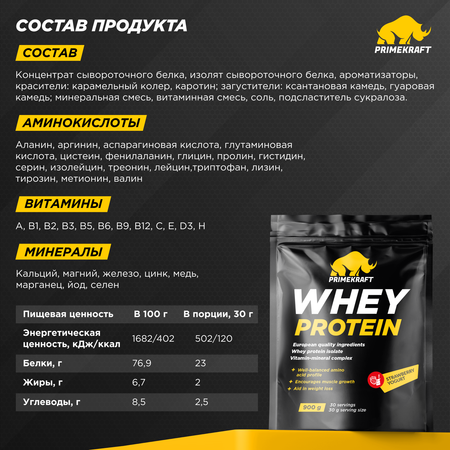 Протеин WHEY Prime Kraft клубничный йогурт 900г