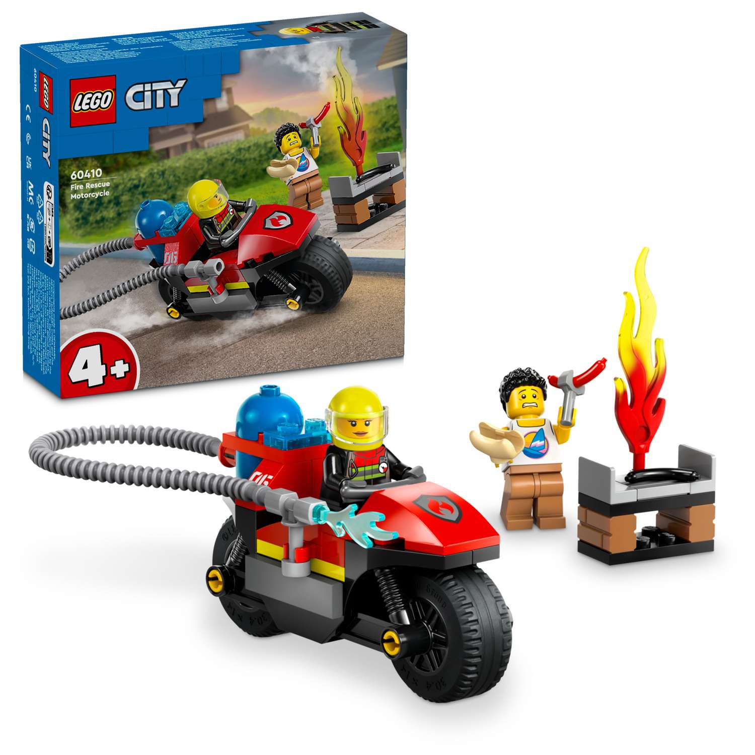 Конструктор LEGO City Пожарно-спасательный мотоцикл 60410 - фото 1
