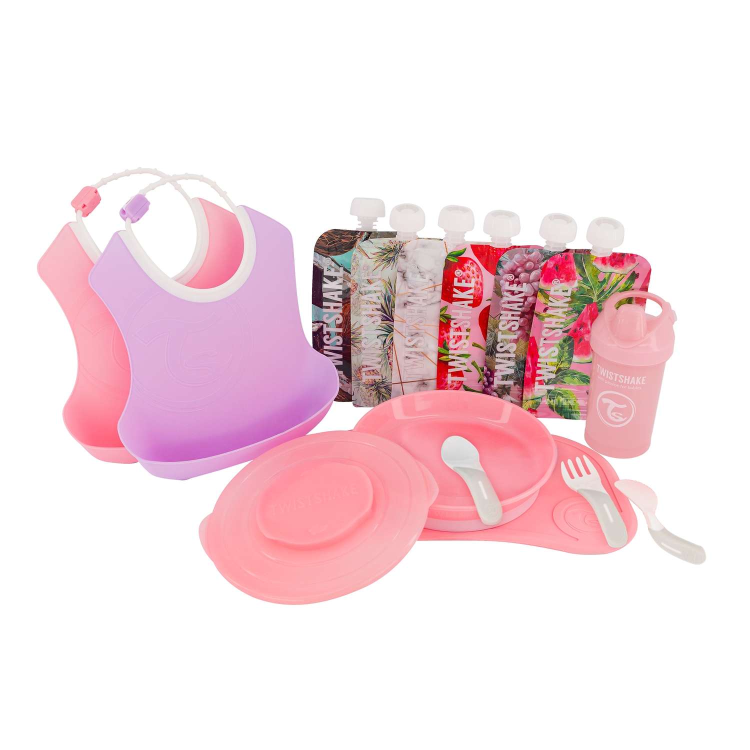 Комплект 12 предметов Twistshake цвет: Pink / Purple / White - фото 1
