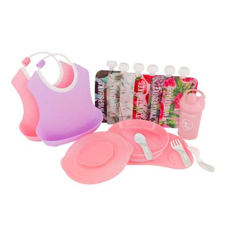 Комплект 12 предметов Twistshake цвет: Pink / Purple / White