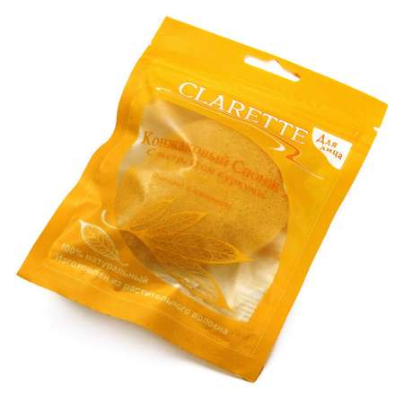 Конжаковый спонж Clarette с экстрактом куркумы CKS 471 желтый