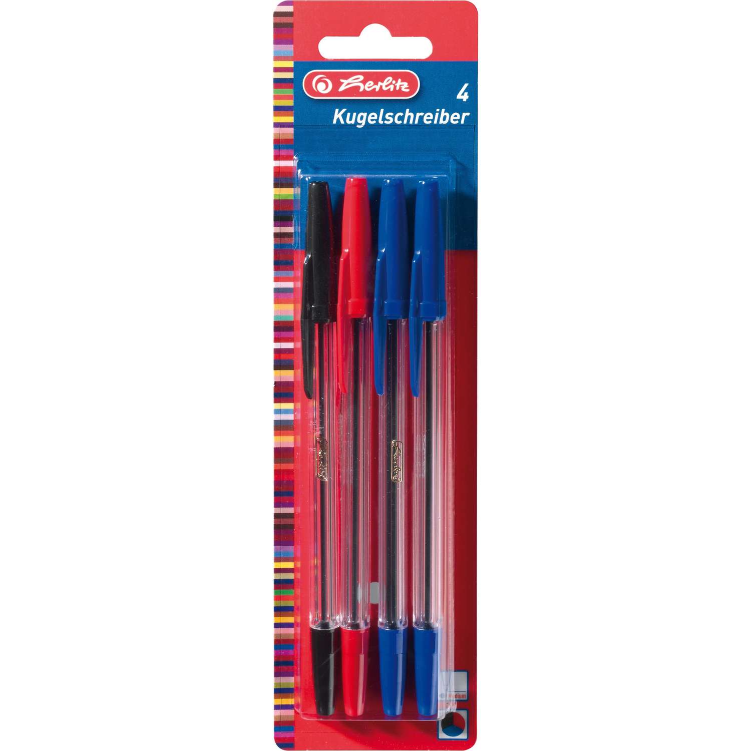 Ручки шариковые HERLITZ цветные 4 штуки - фото 1