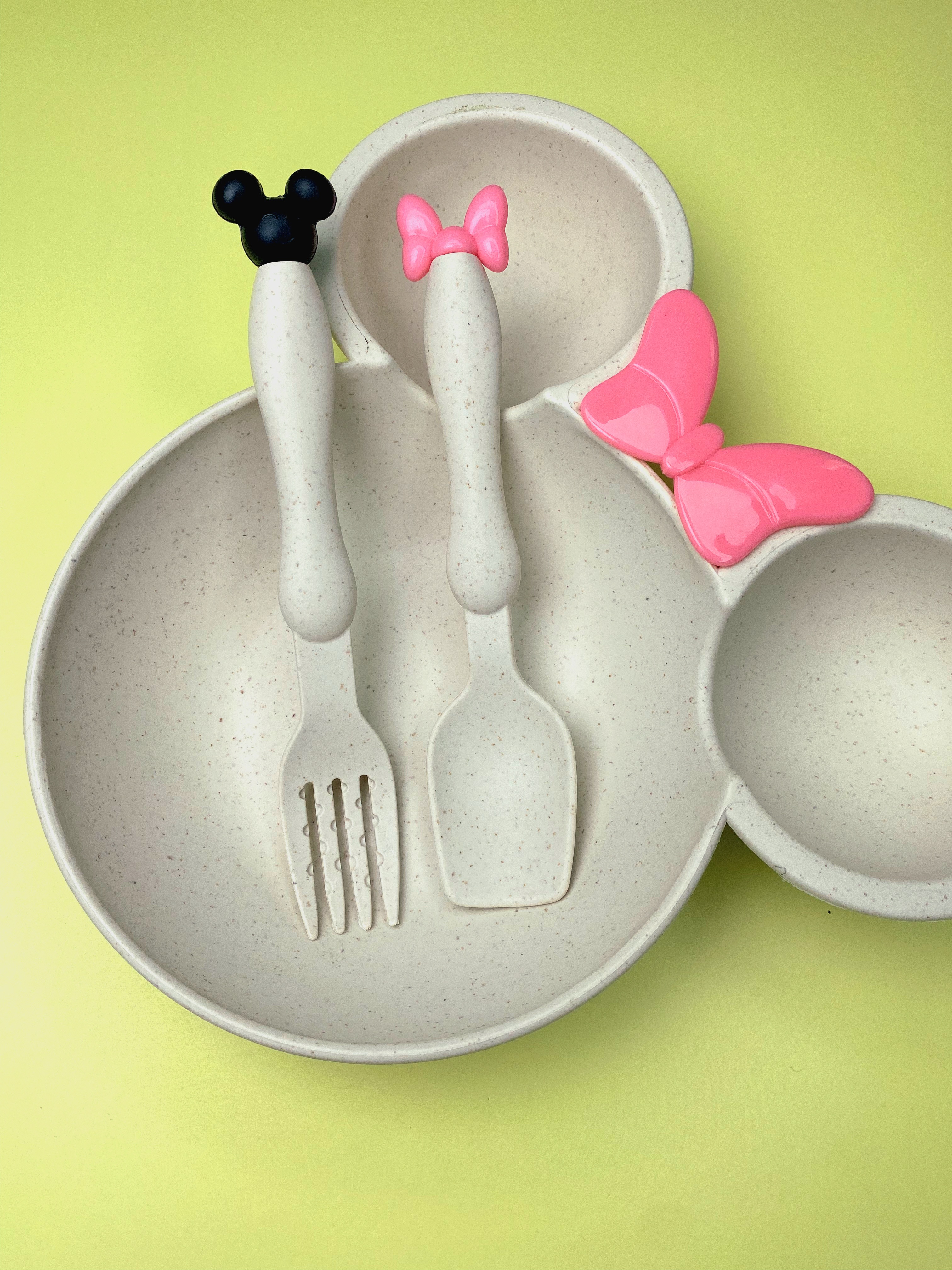 Набор детской посуды Добрый Филин Детская тарелка вилка ложка Мышонок бежевый 3 предмета - фото 12