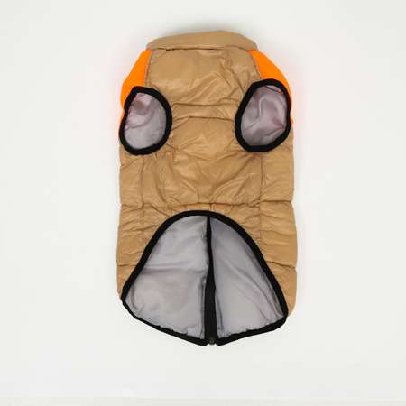 Куртка для собак Sima-Land размер 18 бежевая с оранжевым