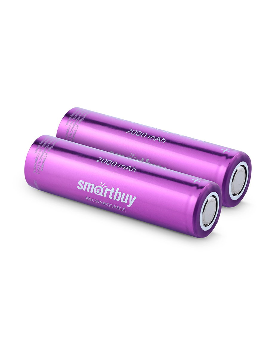 Аккумулятор высокотоковый Smartbuy 2000 mAh LI18650 - 2 шт. в упаковке - фото 2