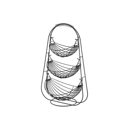 Корзина для фруктов El Casa 35.5х26х55.5 см Черная трехъярусная