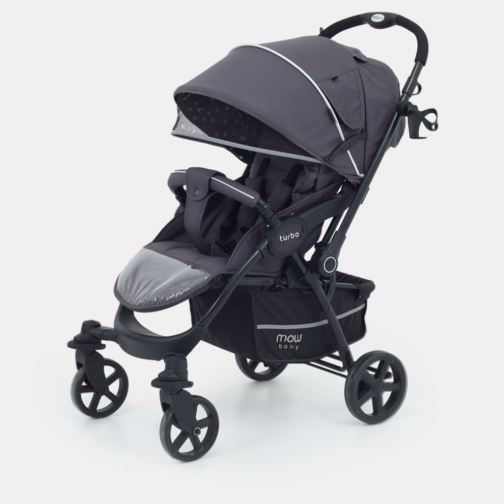 Коляска детская прогулочная MOWbaby TURBO MB020 Carbon - фото 1