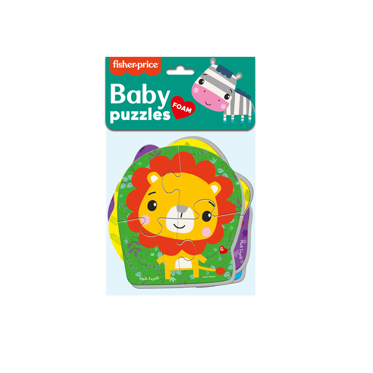 Набор пазлов Vladi Toys мягкие Baby puzzle Fisher-Price Лев 4 картинки 13 элементов - фото 5