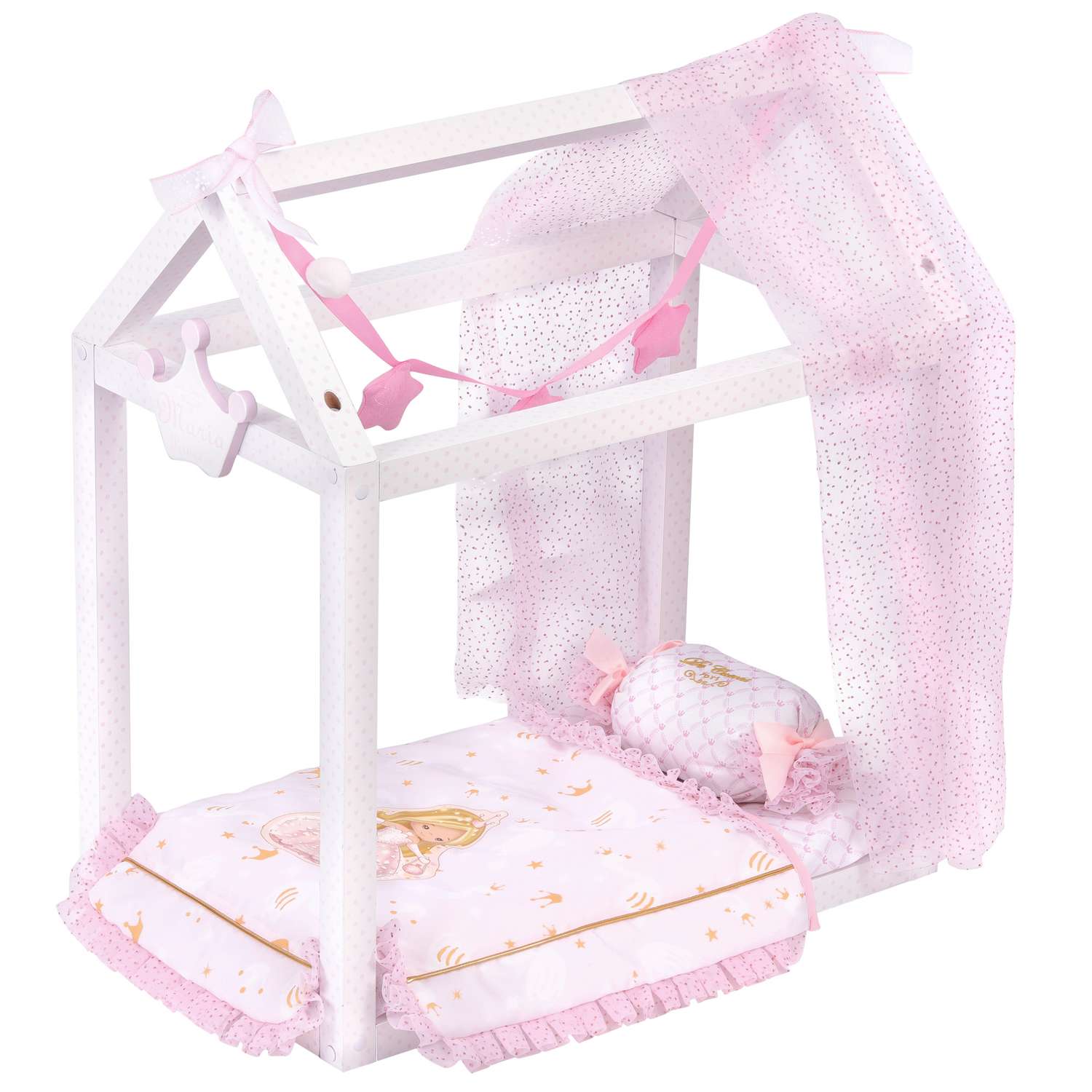 Кроватка для куклы DeCuevas Toys с аксессуарами серии Мария 55 см 55028 - фото 2